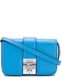 Женская синяя кожаная сумка от MCM