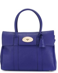 Женская синяя кожаная сумка от Mulberry