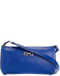 Женская синяя кожаная сумка от Salvatore Ferragamo