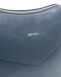 Женская синяя кожаная сумка от Jimmy Choo