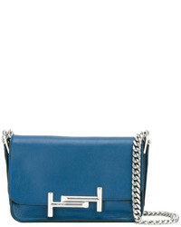 Женская синяя кожаная сумка от Tod's