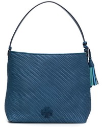 Женская синяя кожаная сумка от Tory Burch