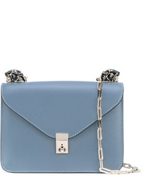 Женская синяя кожаная сумка от Valentino