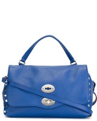 Женская синяя кожаная сумка от Zanellato