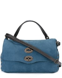 Женская синяя кожаная сумка от Zanellato