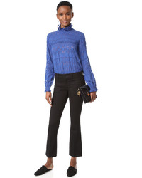 Синяя кружевная блузка от Saloni