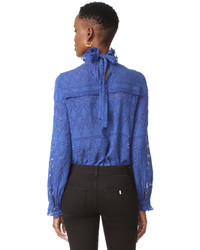 Синяя кружевная блузка от Saloni