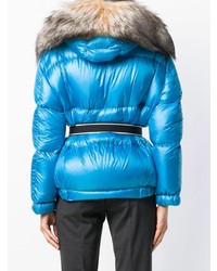 Женская синяя куртка-пуховик от Prada