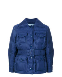 Женская синяя куртка-пуховик от Prada