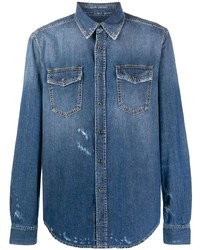 Мужская синяя куртка-рубашка от Givenchy
