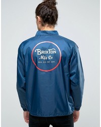 Мужская синяя куртка с принтом от Brixton
