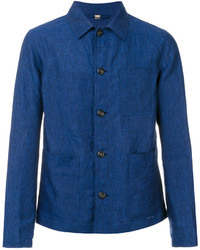 Мужская синяя легкая куртка-рубашка от Burberry