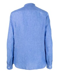 Мужская синяя льняная рубашка с длинным рукавом от Tintoria Mattei