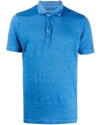 Мужская синяя льняная футболка-поло от 120% Lino
