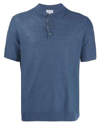 Мужская синяя льняная футболка-поло от Brioni
