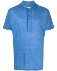 Мужская синяя льняная футболка-поло от Orlebar Brown