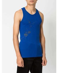 Мужская синяя майка с вышивкой от Haider Ackermann