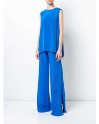 Женская синяя майка со складками от Adam Lippes