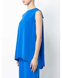 Женская синяя майка со складками от Adam Lippes