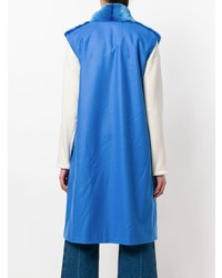 Женская синяя меховая безрукавка от Liska