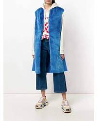 Женская синяя меховая безрукавка от Liska