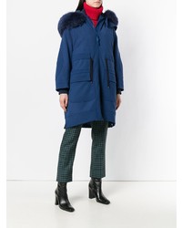 Женская синяя парка от Fendi