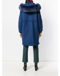 Женская синяя парка от Fendi