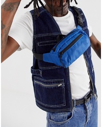 Мужская синяя поясная сумка из плотной ткани от Weekday