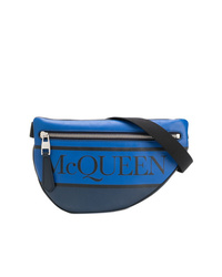 Мужская синяя поясная сумка от Alexander McQueen
