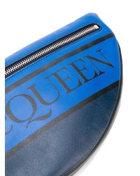 Мужская синяя поясная сумка от Alexander McQueen