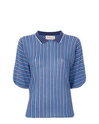 Женская синяя рубашка поло в горизонтальную полоску от Chiara Bertani