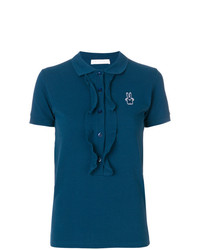 Женская синяя рубашка поло с вышивкой от Peter Jensen