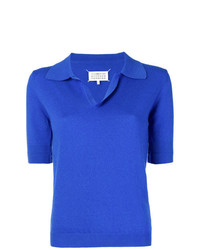 Женская синяя рубашка поло от Maison Margiela