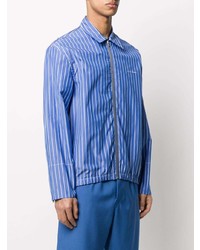 Мужская синяя рубашка с длинным рукавом в вертикальную полоску от Marni