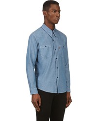 Мужская синяя рубашка с длинным рукавом из шамбре от Levi's