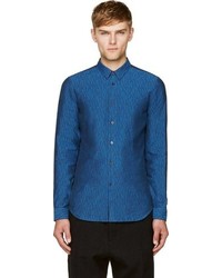 Мужская синяя рубашка с длинным рукавом с принтом от Calvin Klein