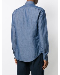Мужская синяя рубашка с длинным рукавом от Dell'oglio