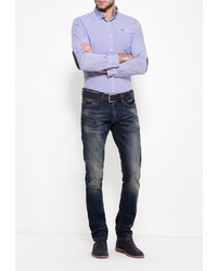 Мужская синяя рубашка с длинным рукавом от Alcott