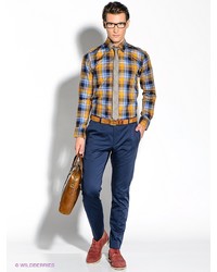 Мужская синяя рубашка с длинным рукавом от Alex DANDY