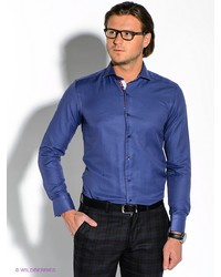 Мужская синяя рубашка с длинным рукавом от Alex DANDY