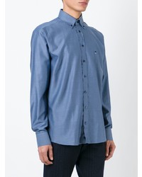 Мужская синяя рубашка с длинным рукавом от Etro