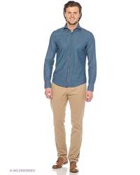 Мужская синяя рубашка с длинным рукавом от Arrow