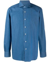 Мужская синяя рубашка с длинным рукавом от Barba