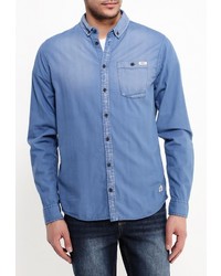 Мужская синяя рубашка с длинным рукавом от BLEND