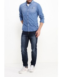 Мужская синяя рубашка с длинным рукавом от BLEND