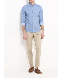 Мужская синяя рубашка с длинным рукавом от BLEND