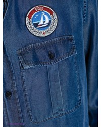 Мужская синяя рубашка с длинным рукавом от BOSCO