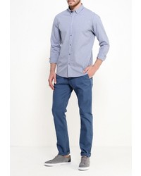 Мужская синяя рубашка с длинным рукавом от Broadway