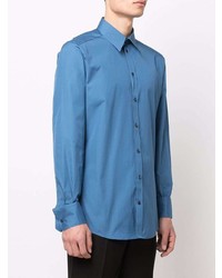 Мужская синяя рубашка с длинным рукавом от Dolce & Gabbana