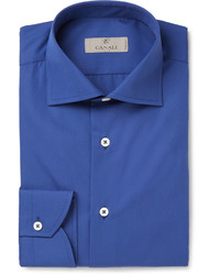 Мужская синяя рубашка с длинным рукавом от Canali